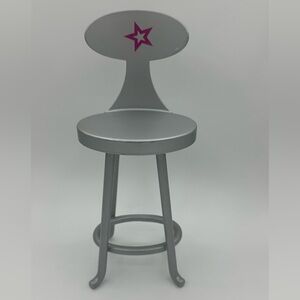 American Girl Silver Metal Barstool With Star
